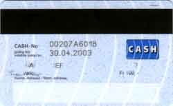 Carte Cash CA8 - dos
