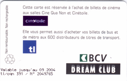 Carte Cin&eacute;toile CITL1 - dos